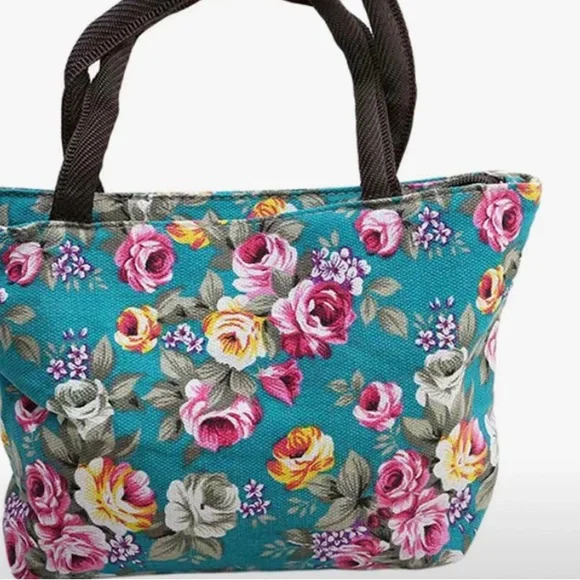 Womens floral print canvas handbag. New - Picture 3 of 6
